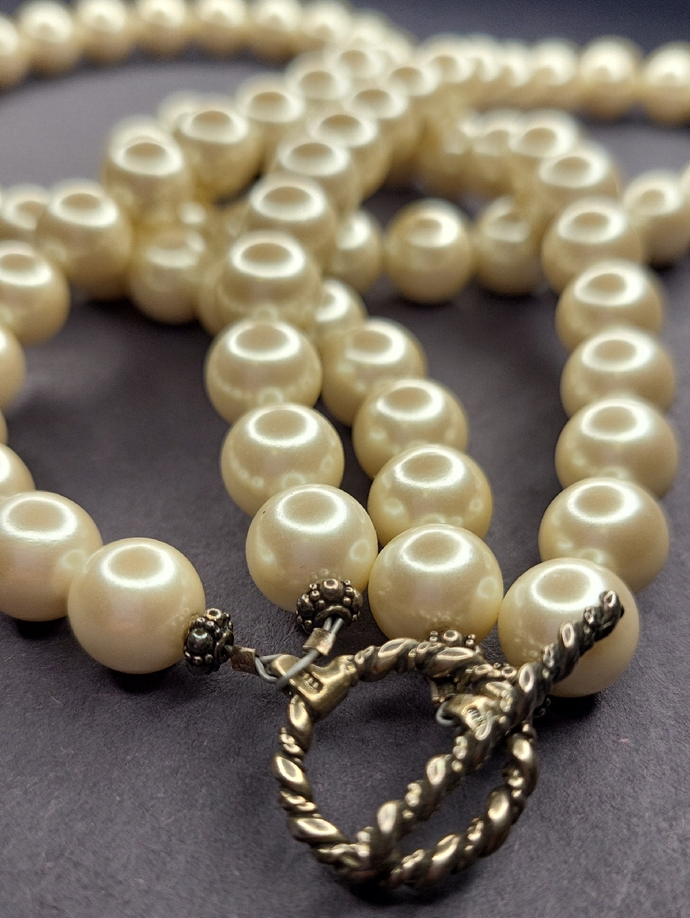Cream Double Strand Beaded Necklace - Picture 4 of 5